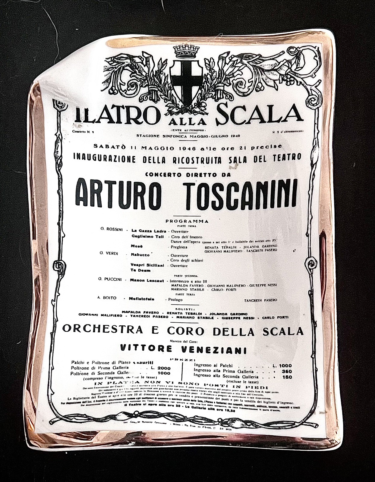 Vintage Fornasetti Milano Teatro alla Scala \