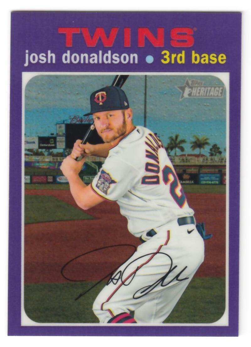 Josh Donaldson 2020 Topps Heritage High Number Chrome Purple Refractor Twins