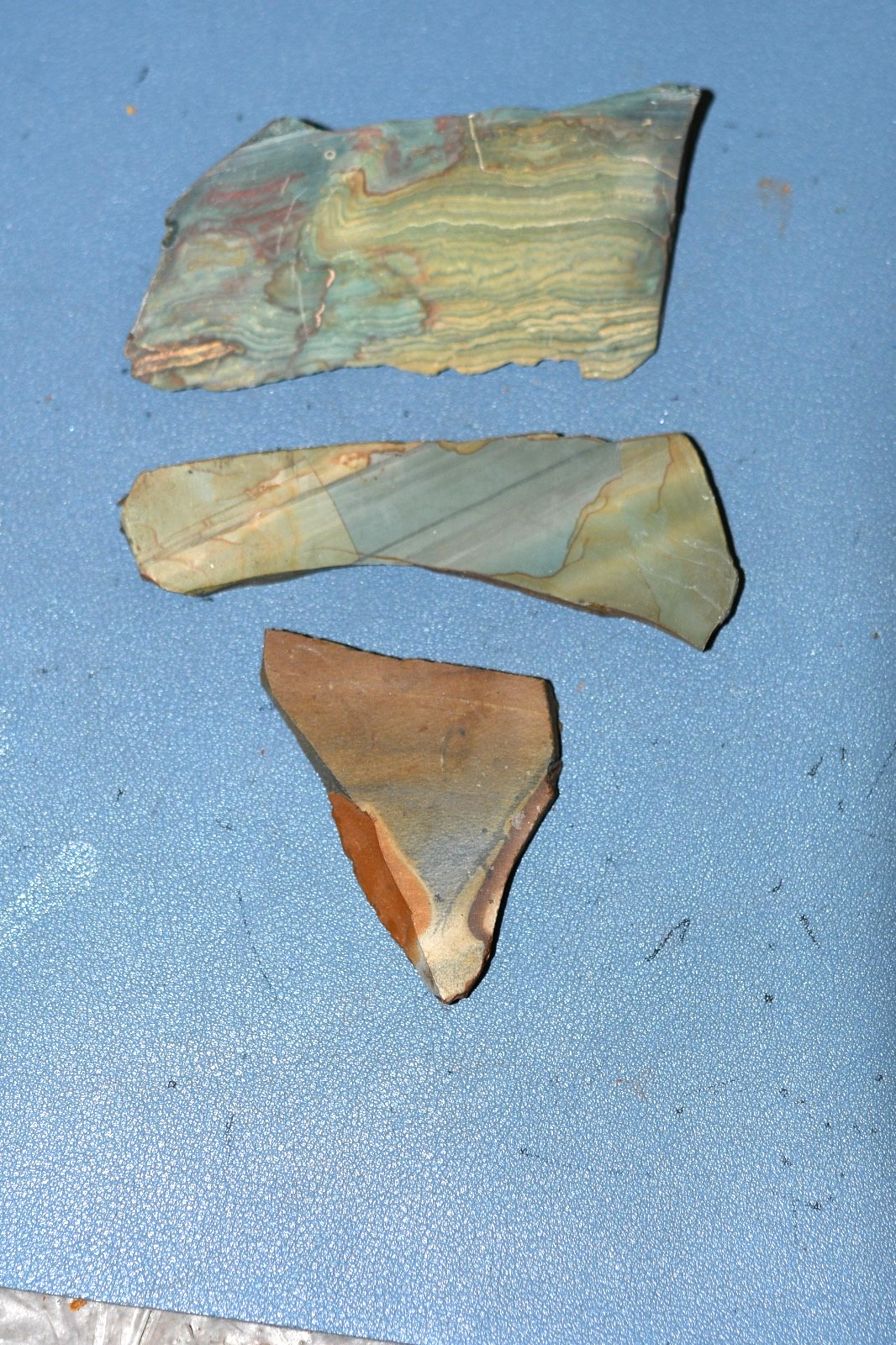 Blue Mountain Jasper - end pieces Lapidary LOT of 3 McDermitt, Oregon Blue Mountain Jasper - end pieces Lapidary LOT of 3 McDermitt, Oregon