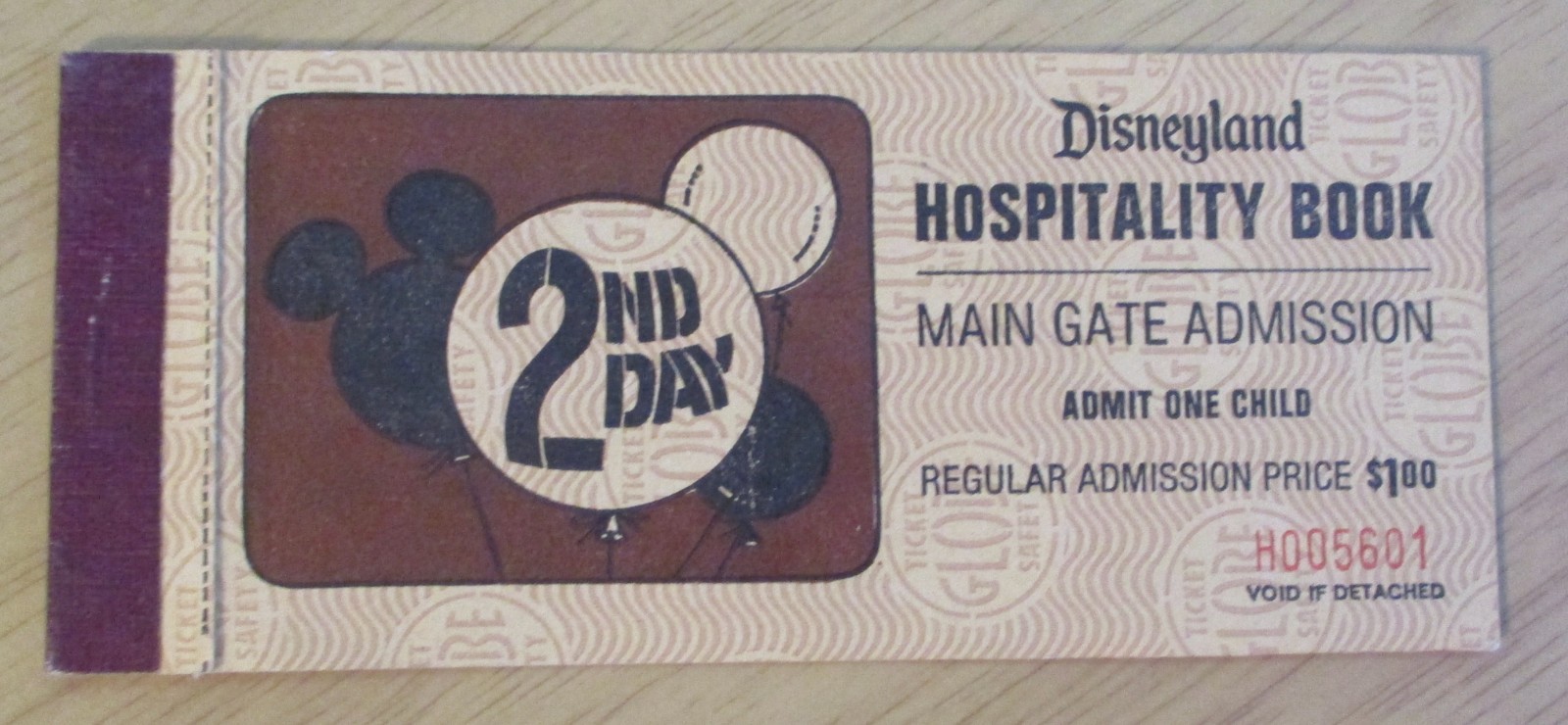 VTG SEPTEMBER 1973 \'HOSPITALITY Book\' Child ADMISSION Ticket~\