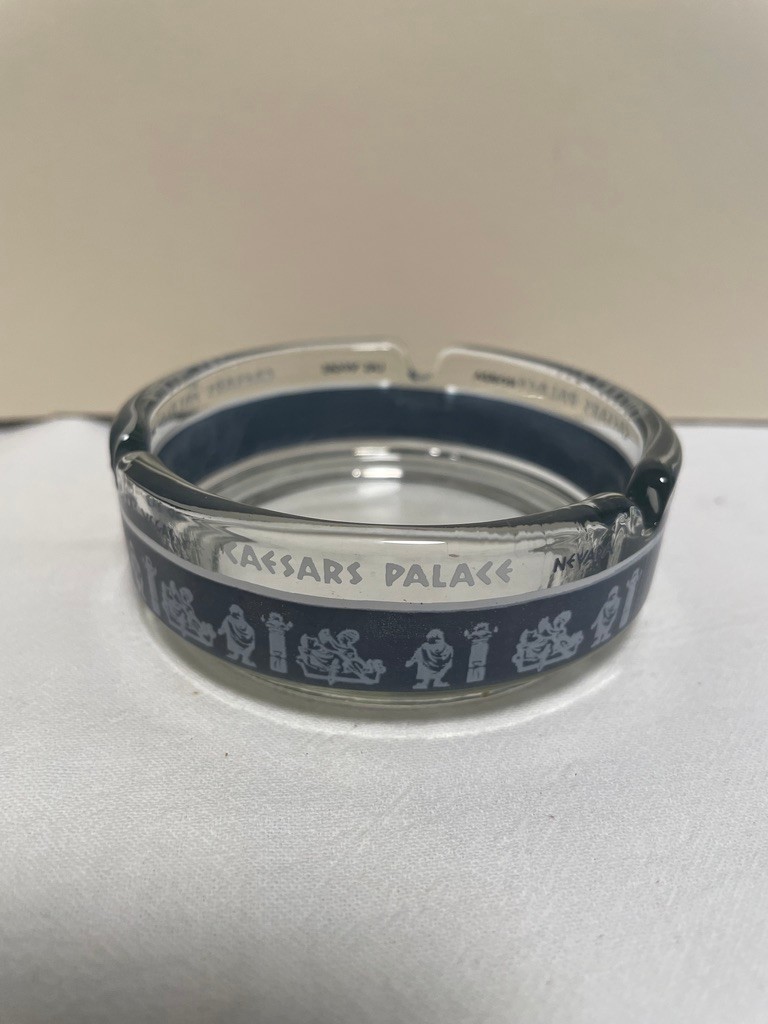 Vintage Caesars Palace Las Vegas Glass Ashtray Blue Greco-Roman Band Vintage Caesars Palace Las Vegas Glass Ashtray Blue Greco-Roman Band