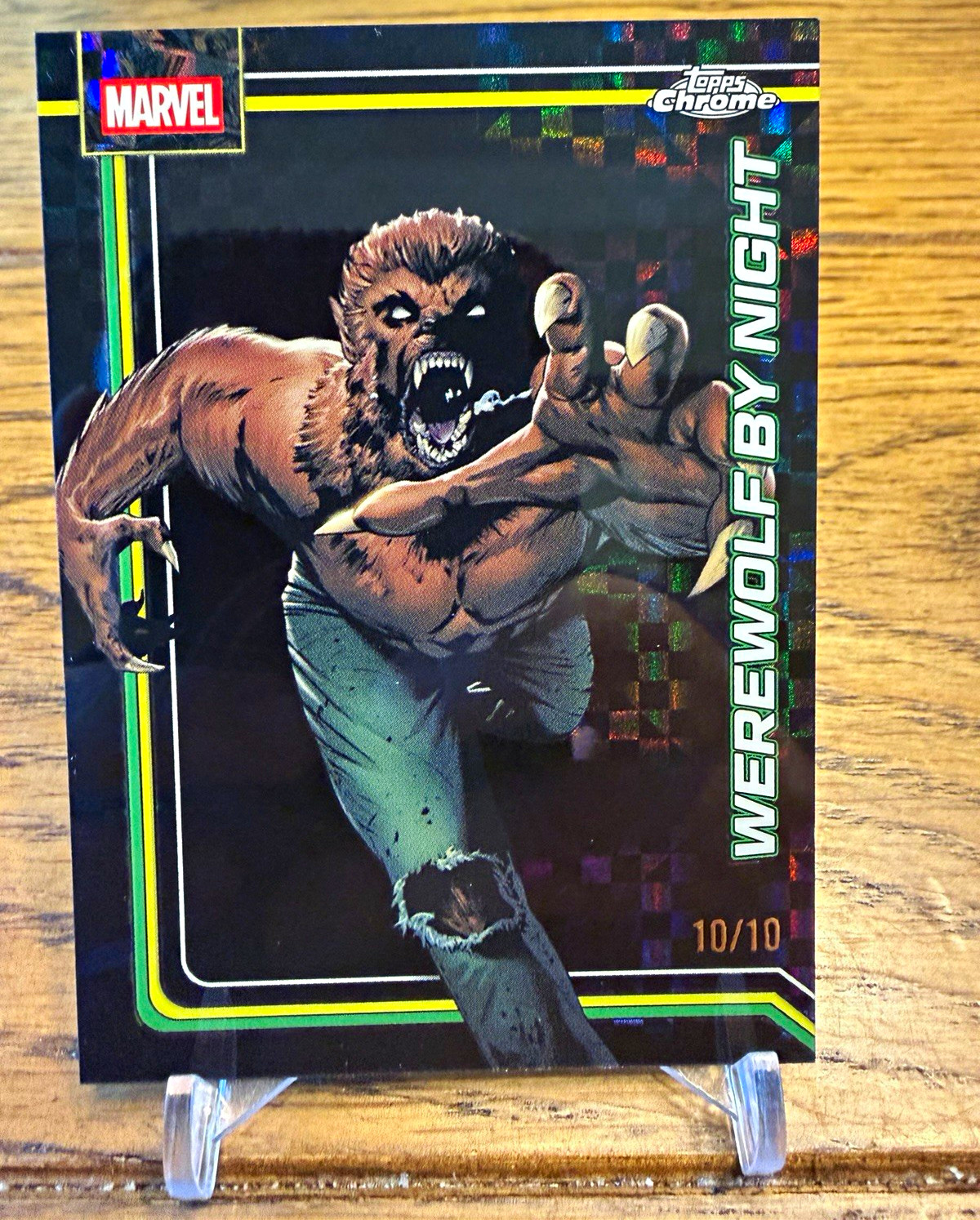 Topps 2026 Topps Chrome Marvel Werewolf by Night Refractor #195 Numbered 10/10 Topps 2026 Topps Chrome Marvel Werewolf by Night Refractor #195 Numbered 10/10