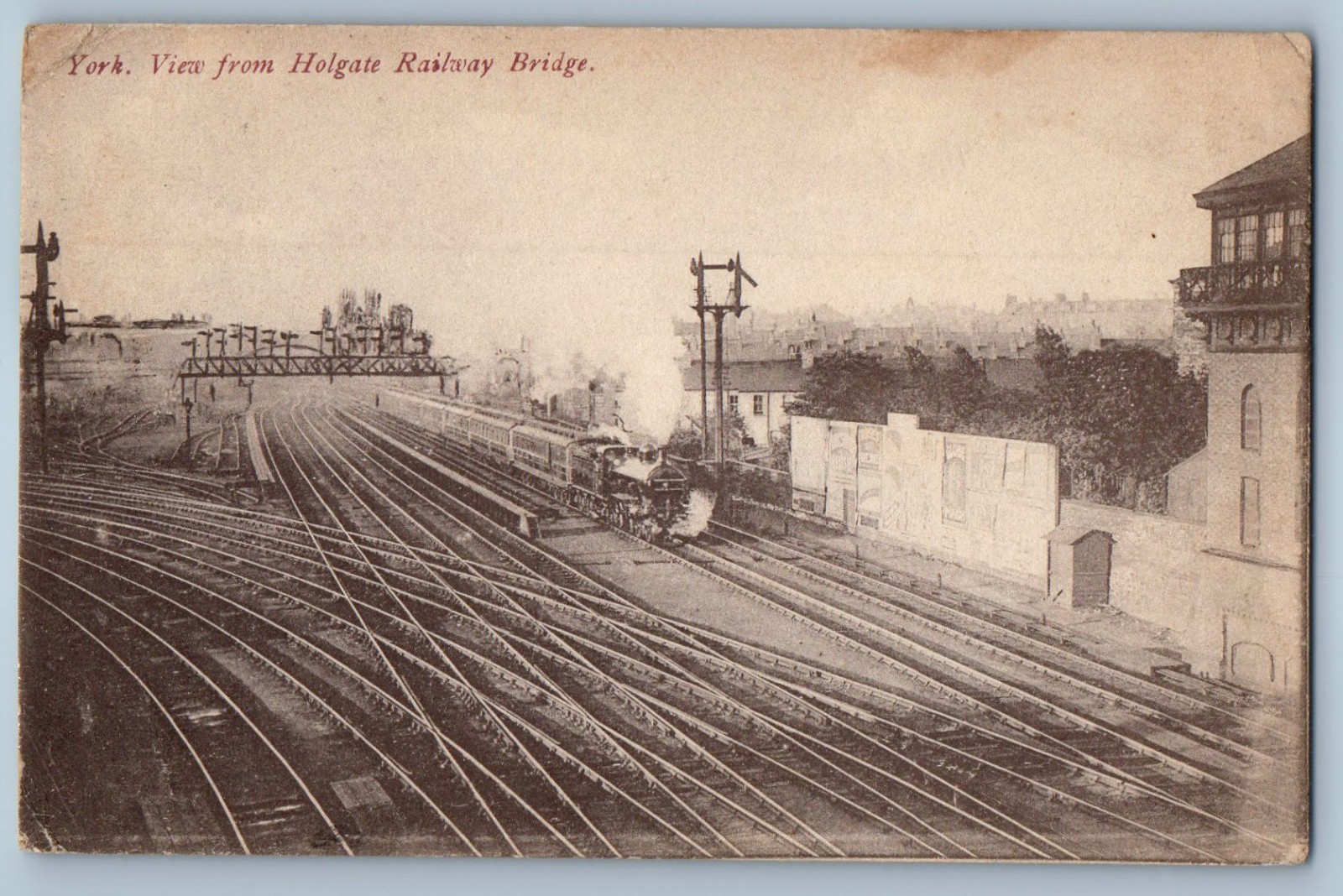 York Yorkshire England Postcard View from Holgate Railway Bridge 1905 York Yorkshire England Postcard View from Holgate Railway Bridge 1905
