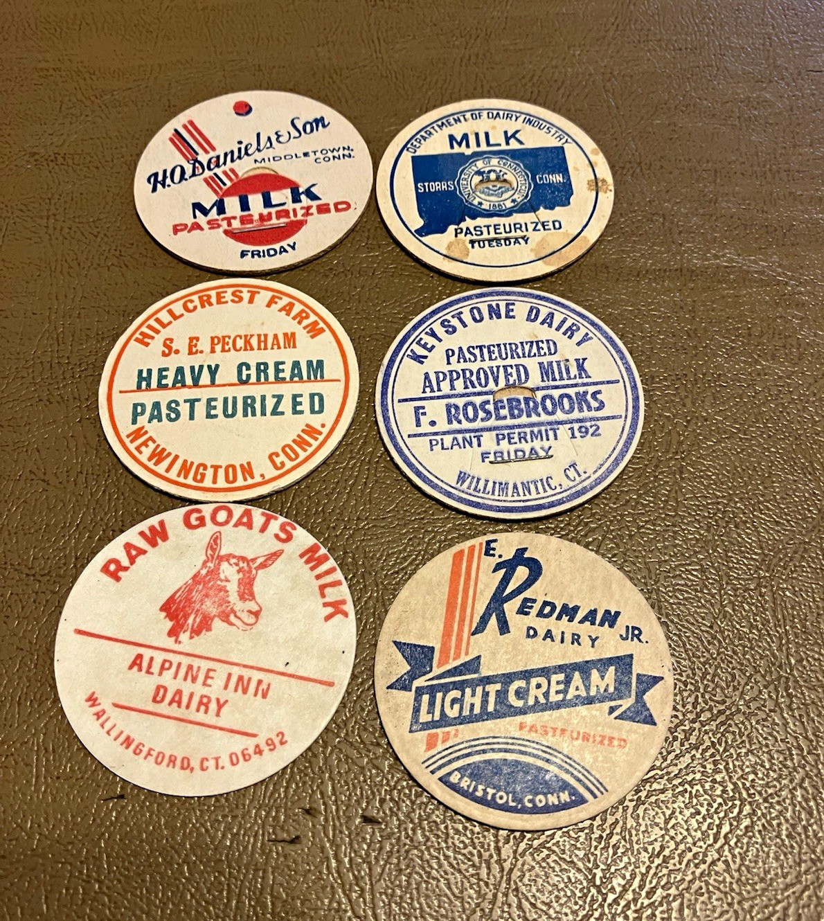 H.D. Daniels & Son Dept. of Dairy Industry Hillcrest Farm CT Dairy Stickers Lot H.D. Daniels & Son Dept. of Dairy Industry Hillcrest Farm CT Dairy Stickers Lot