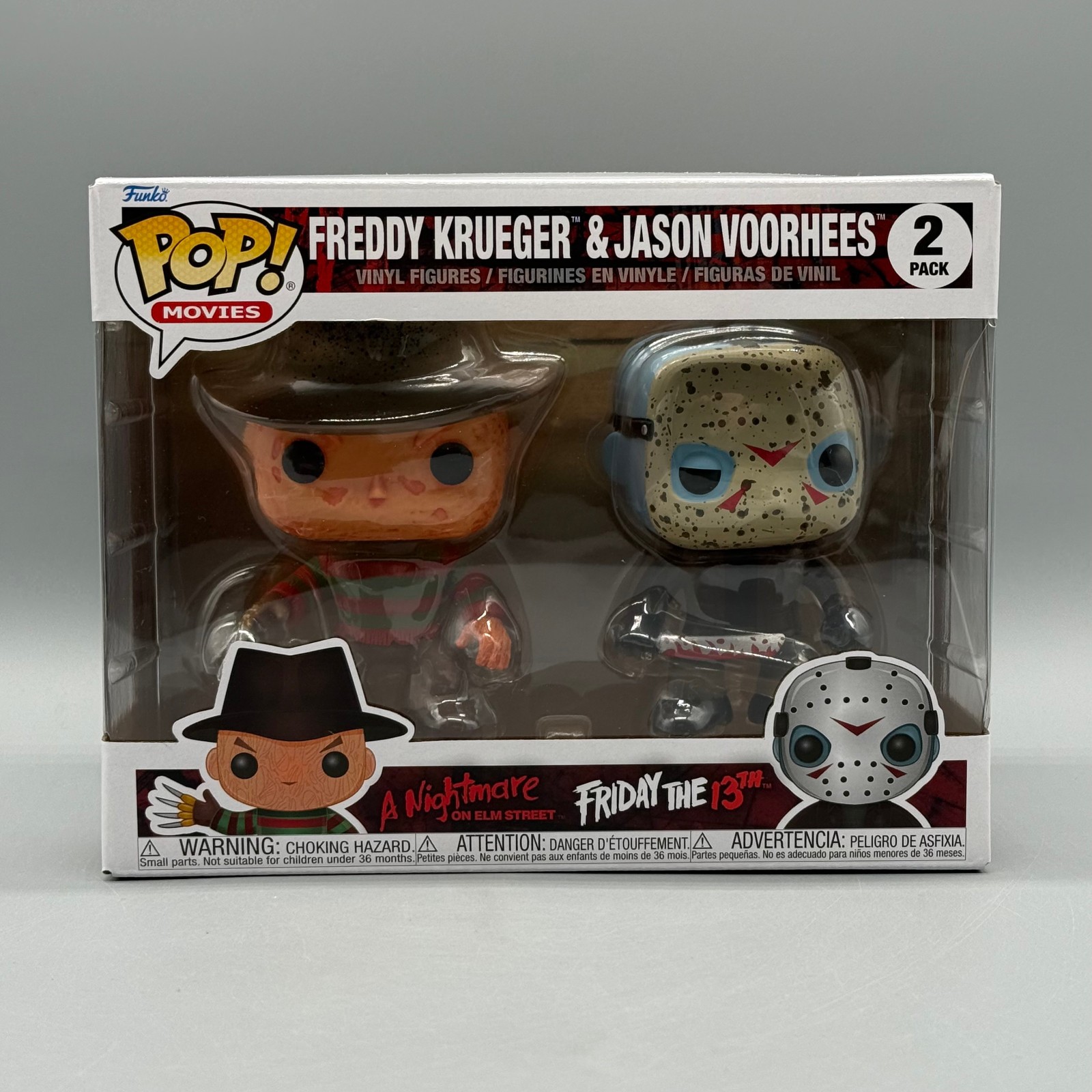 Funko Pop Movies 2-Pack Freddy Krueger & Jason Voorhees Battle-Damaged Vaulted