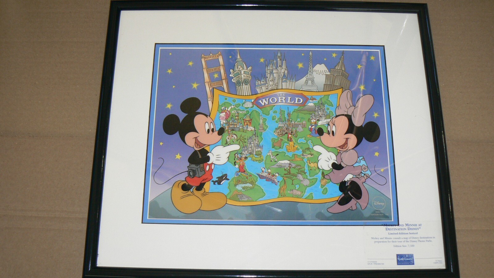 Disney Limited Edition Sericel: Mickey & Minnie at Destination Disney (1998) COA