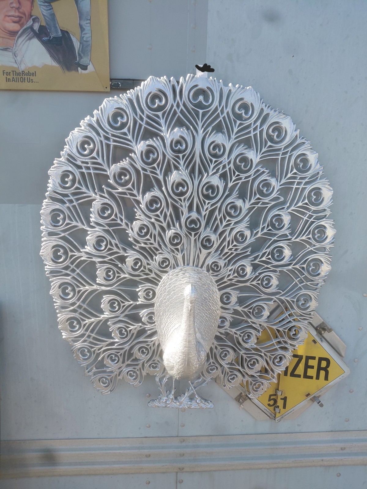 Rare 1960s MCM Burwood Peacock wall decor 30x34”