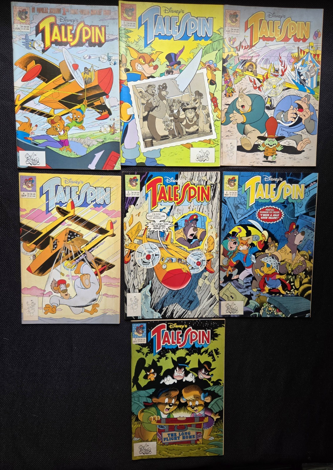 All 7 Disney TaleSpin Comics, 1991, Complete Set Of Comic Books All 7 Disney TaleSpin Comics, 1991, Complete Set Of Comic Books
