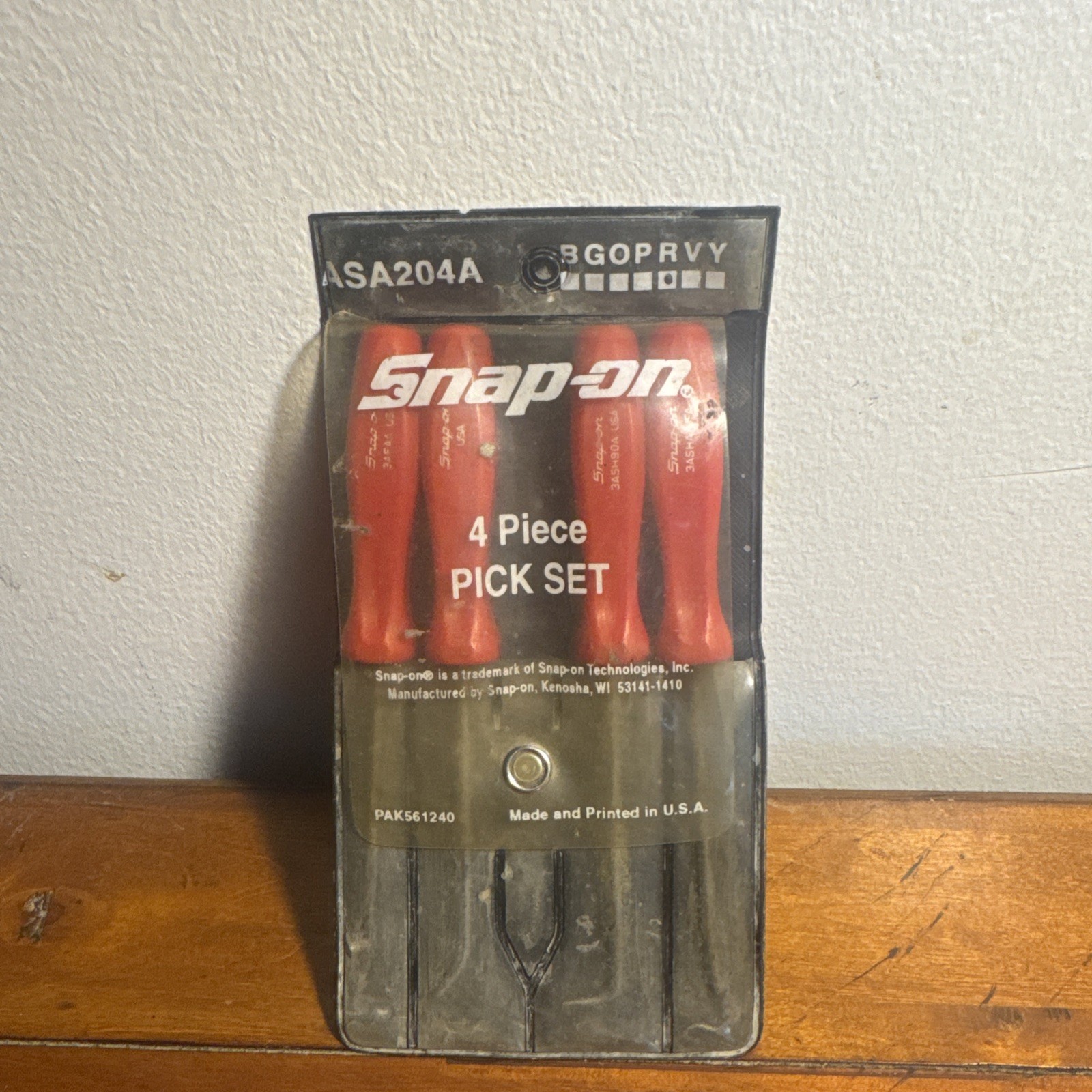 SNAP ON ASA204A RED HANDLED 4PC MINIATURE PICK SET