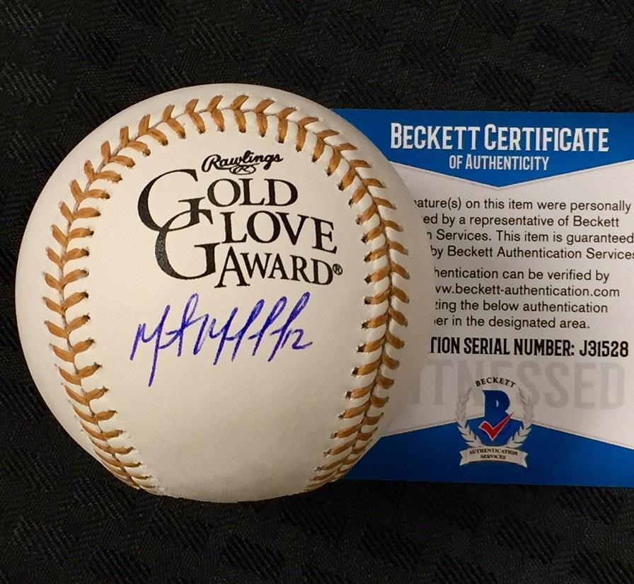 MARTIN MALDONADO Autograph Signed Gold Glove Baseball ~ BAS Beckett Witness COA