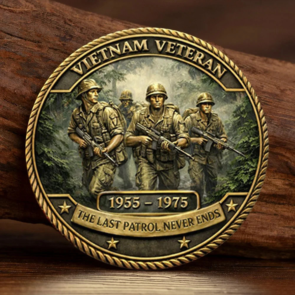 Vietnam Veteran 1955-1975 Memorial Challenge Coin Duty Sacrifice Brotherhood Vietnam Veteran 1955-1975 Memorial Challenge Coin Duty Sacrifice Brotherhood