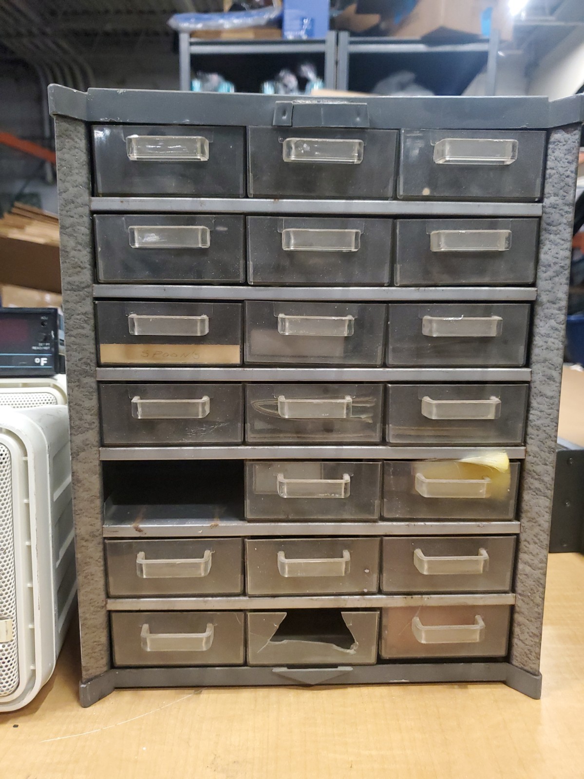 VTG 21 Drawer Plastic Parts Organizer Cabine Electronics Components Resistors #2 VTG 21 Drawer Plastic Parts Organizer Cabine Electronics Components Resistors #2