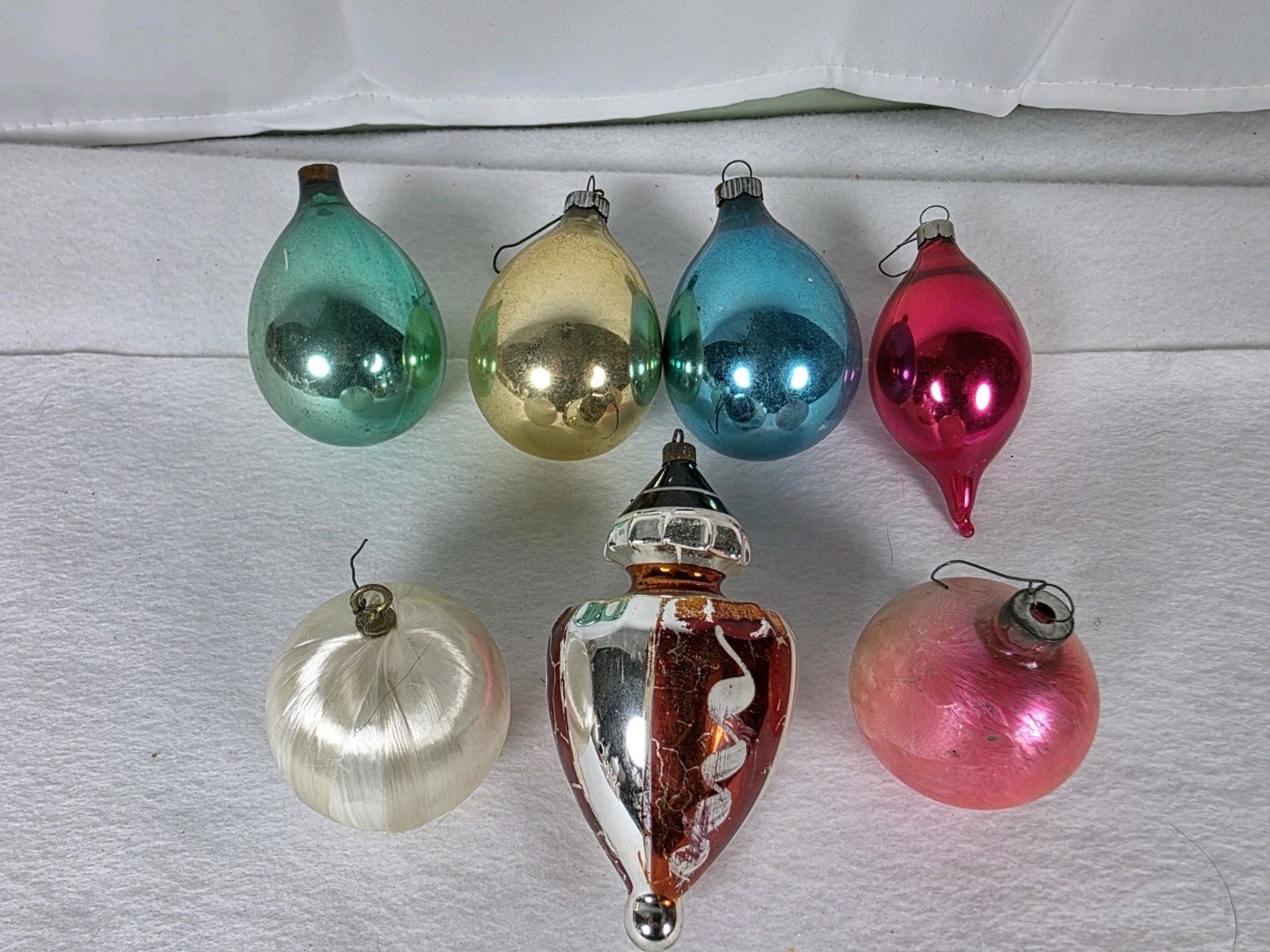 7 Vintage Shiny Brite Glass Christmas Ornaments Variety Lot Teardrop Finial 7 Vintage Shiny Brite Glass Christmas Ornaments Variety Lot Teardrop Finial