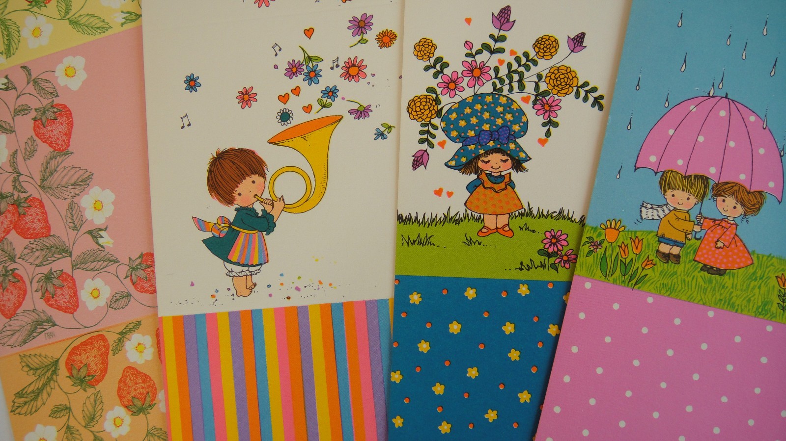 Set of 4 Vintage Greeting cards Carol Cards inc Blank 1960s 1970s Envelope Cards Set of 4 Vintage Greeting cards Carol Cards inc Blank 1960s 1970s Envelope Cards