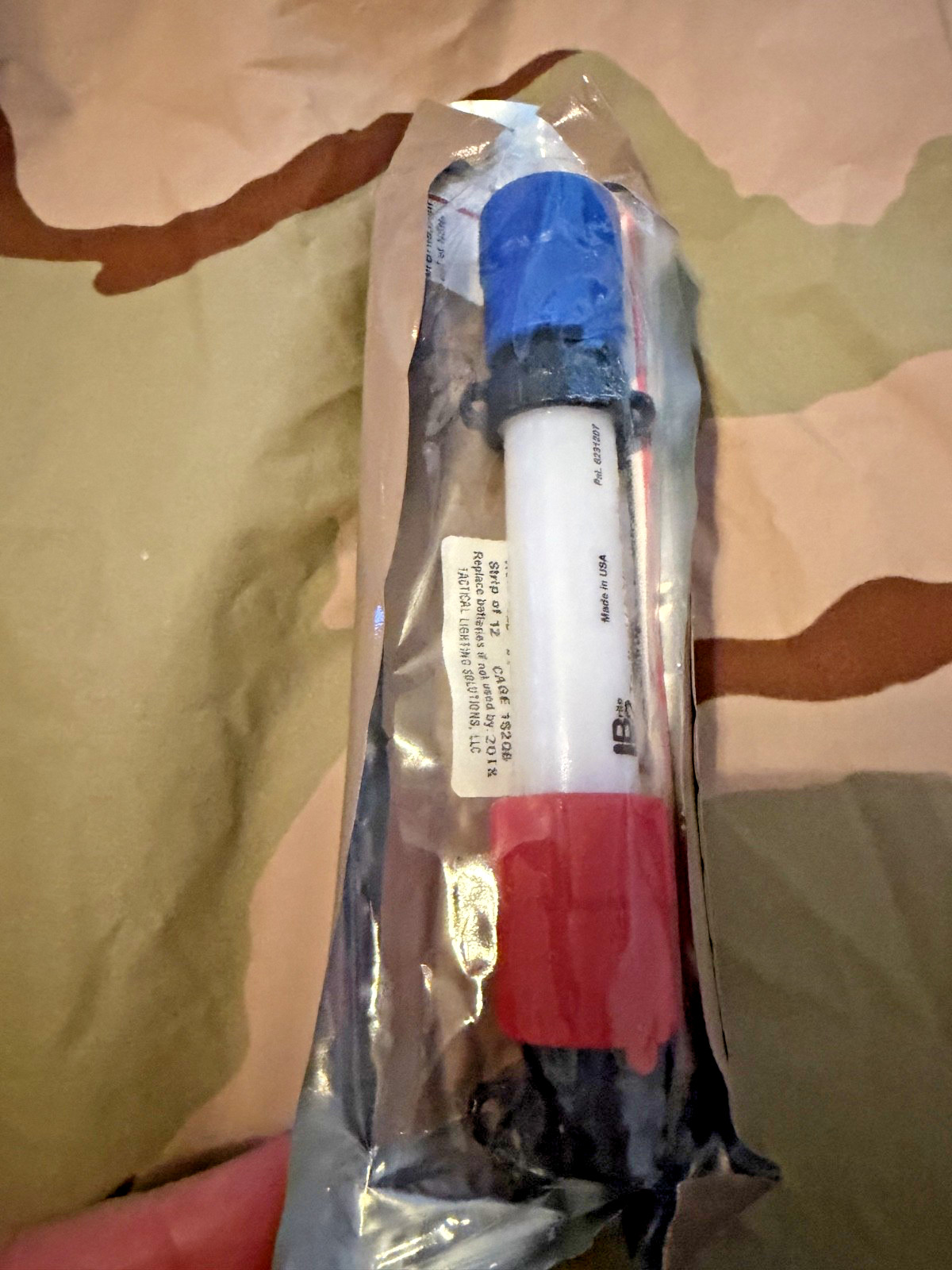 USGI LazerBrite Military Tactical Flashlight Glow Stick RED and BLUE USGI LazerBrite Military Tactical Flashlight Glow Stick RED and BLUE