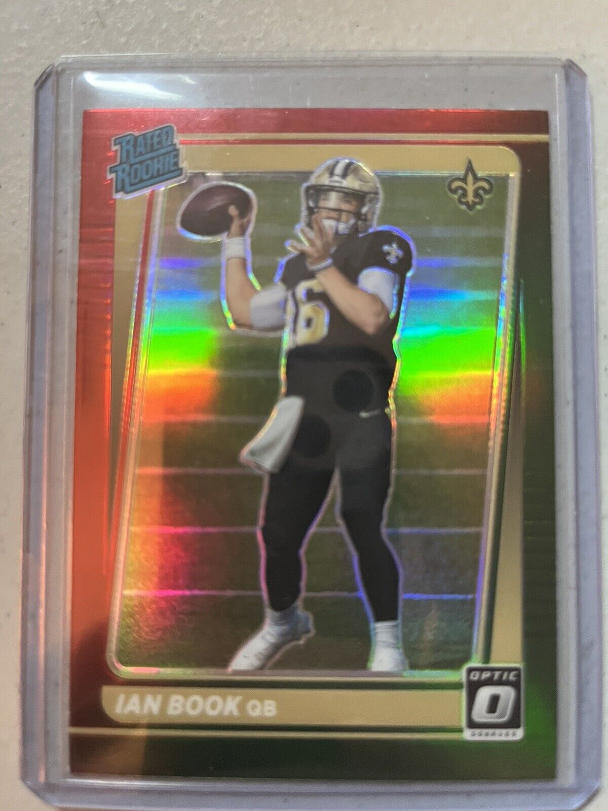 IAN BOOK 2021 Donruss OPTIC Preview RC Red/Green Prizm NEW ORLEANS SAINTS