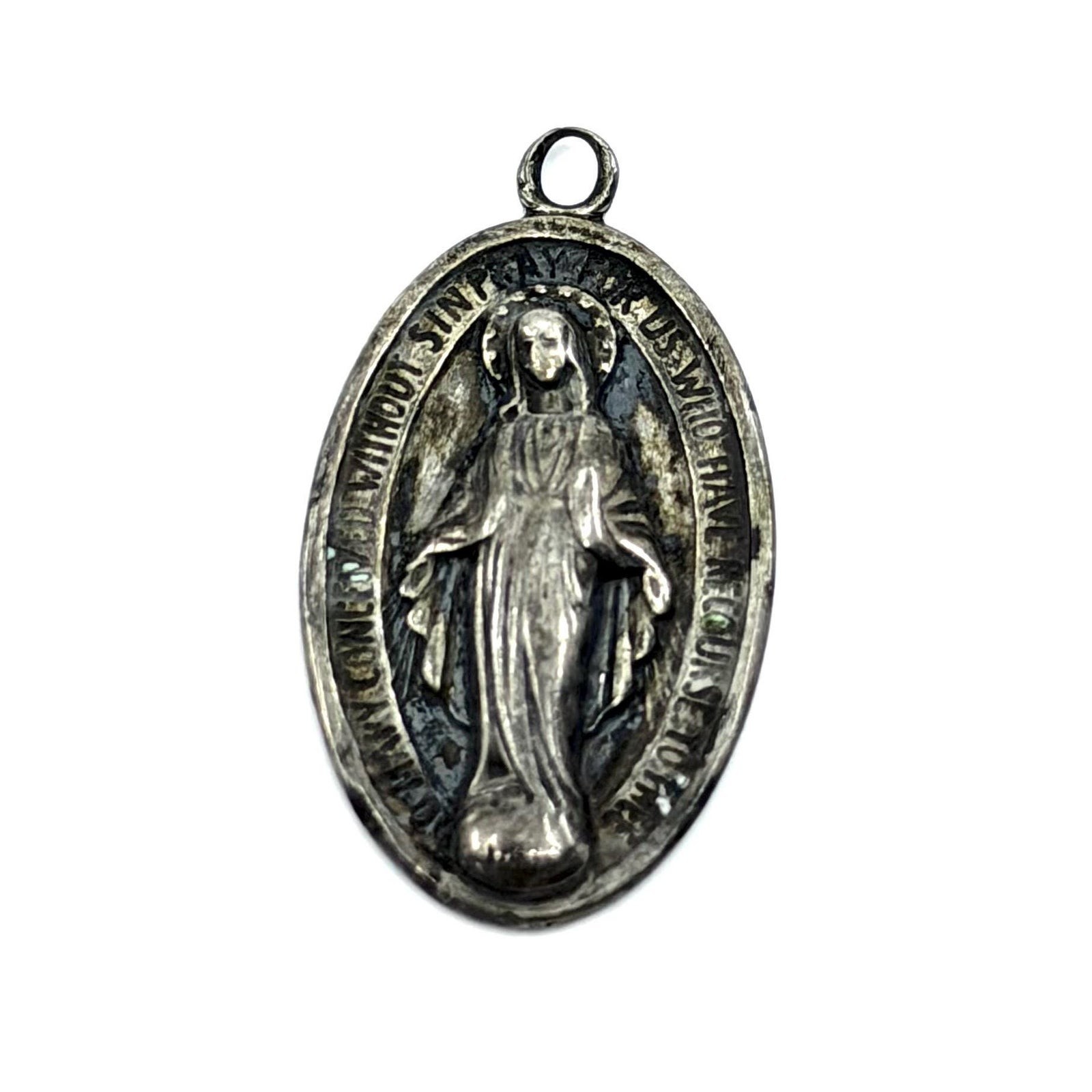 Vintage Sterling Silver RLP Blessed Medal Mary Prayer Saint Medal Vintage Sterling Silver RLP Blessed Medal Mary Prayer Saint Medal