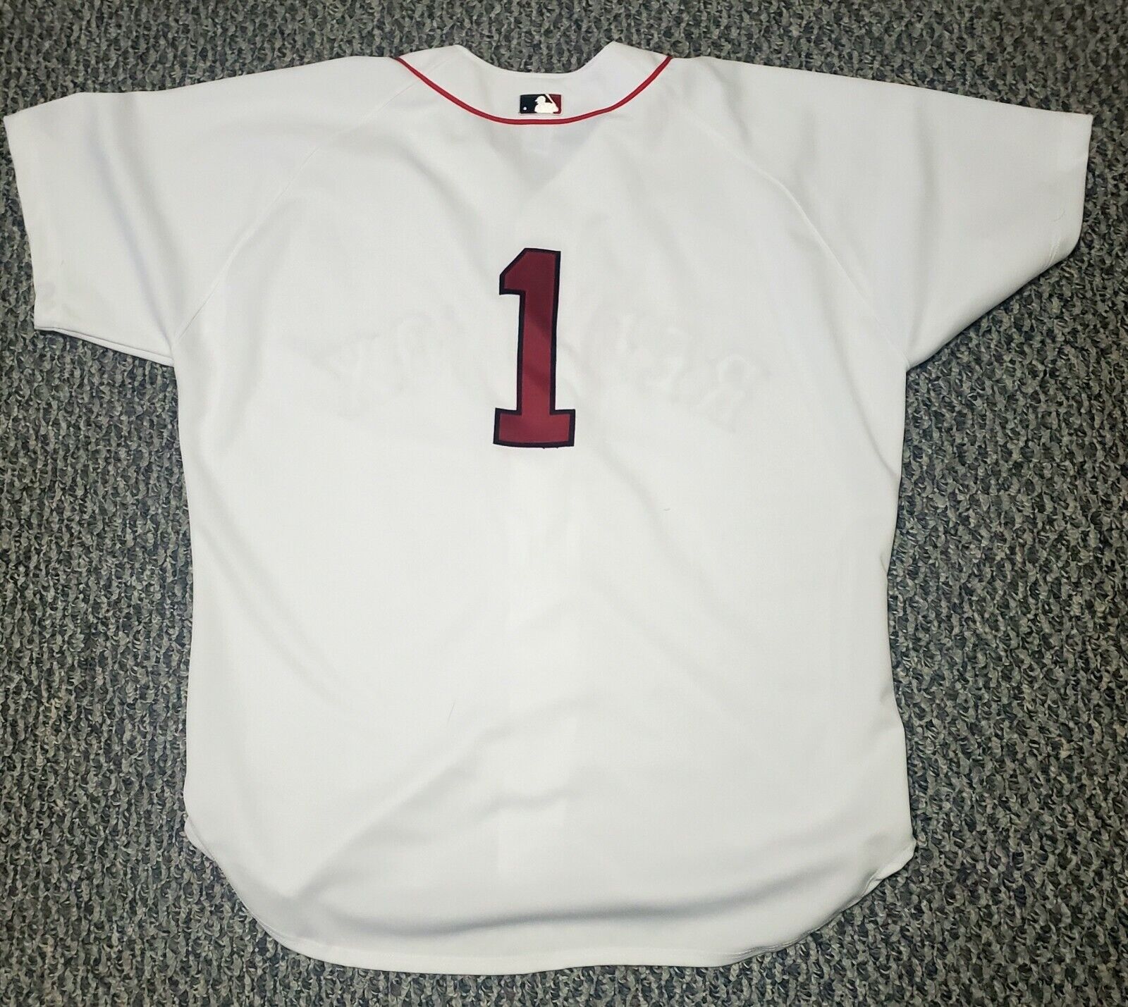 BOSTON RED SOX TEAM GAME ISSUE #1 BASEBALL HOME KNIT SIZE 52 JERSEY