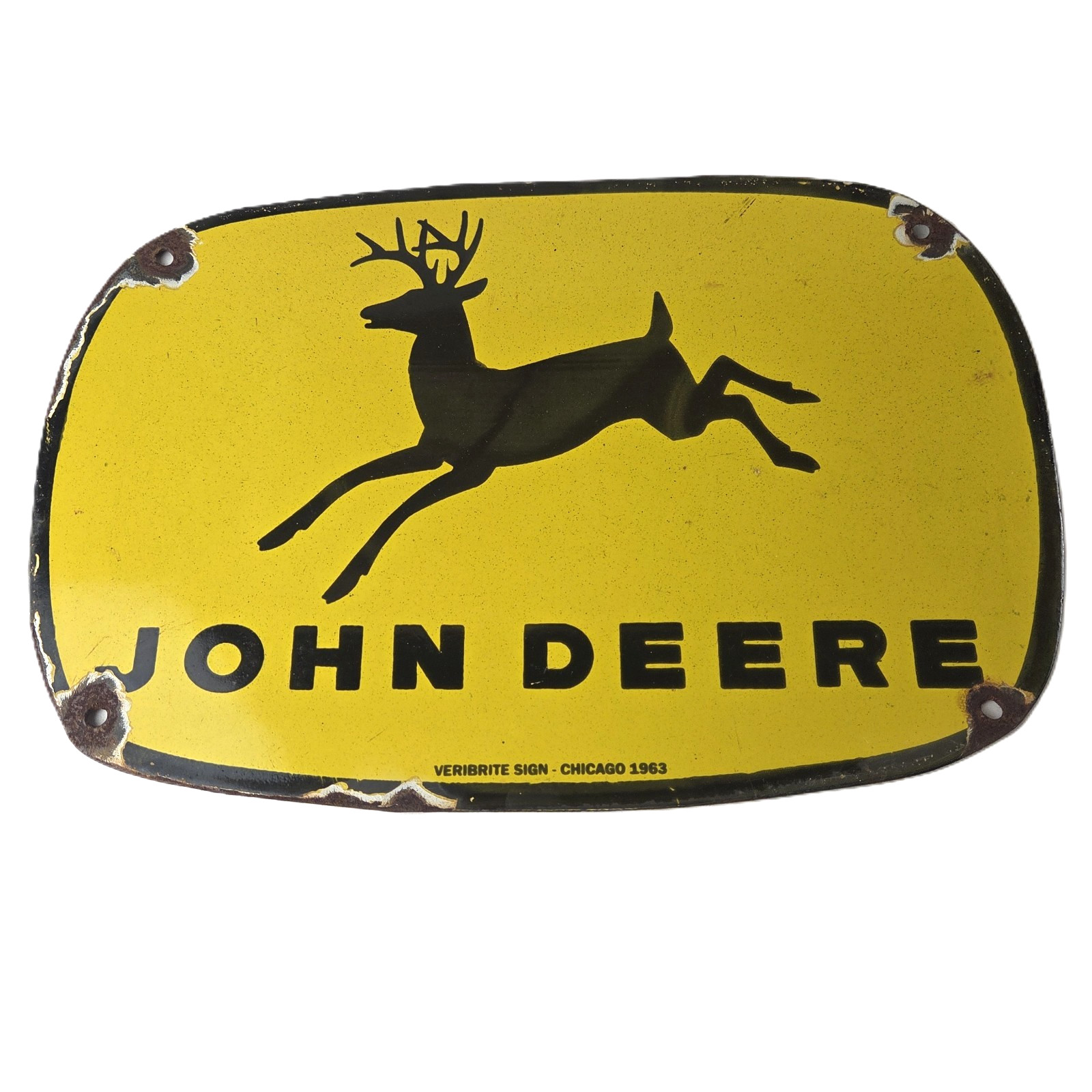 Vintage John Deere Porcelain Farm Sign - Tractor Gas Pump Service Station Sign Vintage John Deere Porcelain Farm Sign - Tractor Gas Pump Service Station Sign