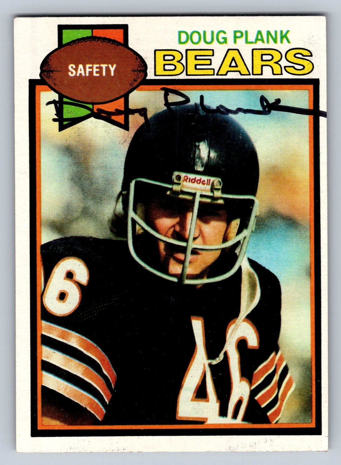Topps 1979 Doug Plank Autographed Football Card #397 Chicago Bears Safety