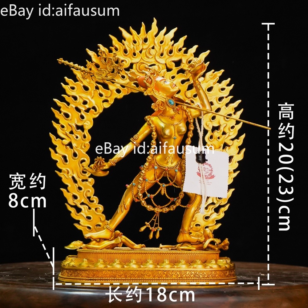 23cm Copper Gilded Naro Kacho Vajrayogini Statue Tibetan Tantric Dakini Decor 23cm Copper Gilded Naro Kacho Vajrayogini Statue Tibetan Tantric Dakini Decor