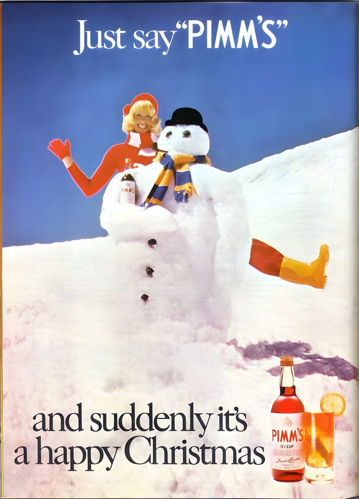 Pimm's Vintage Christmas Advertisement Poster - Seasonal Holiday Print 24x36 Pimm's Vintage Christmas Advertisement Poster - Seasonal Holiday Print 24x36
