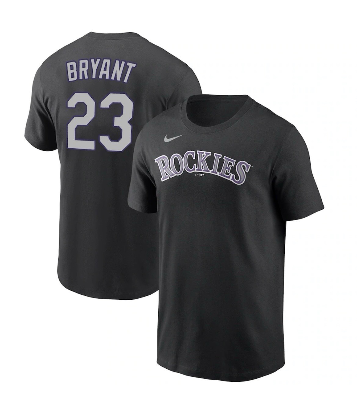 Nike Kris Bryant Colorado Rockies Name & Number Tee Black Mens L NWT