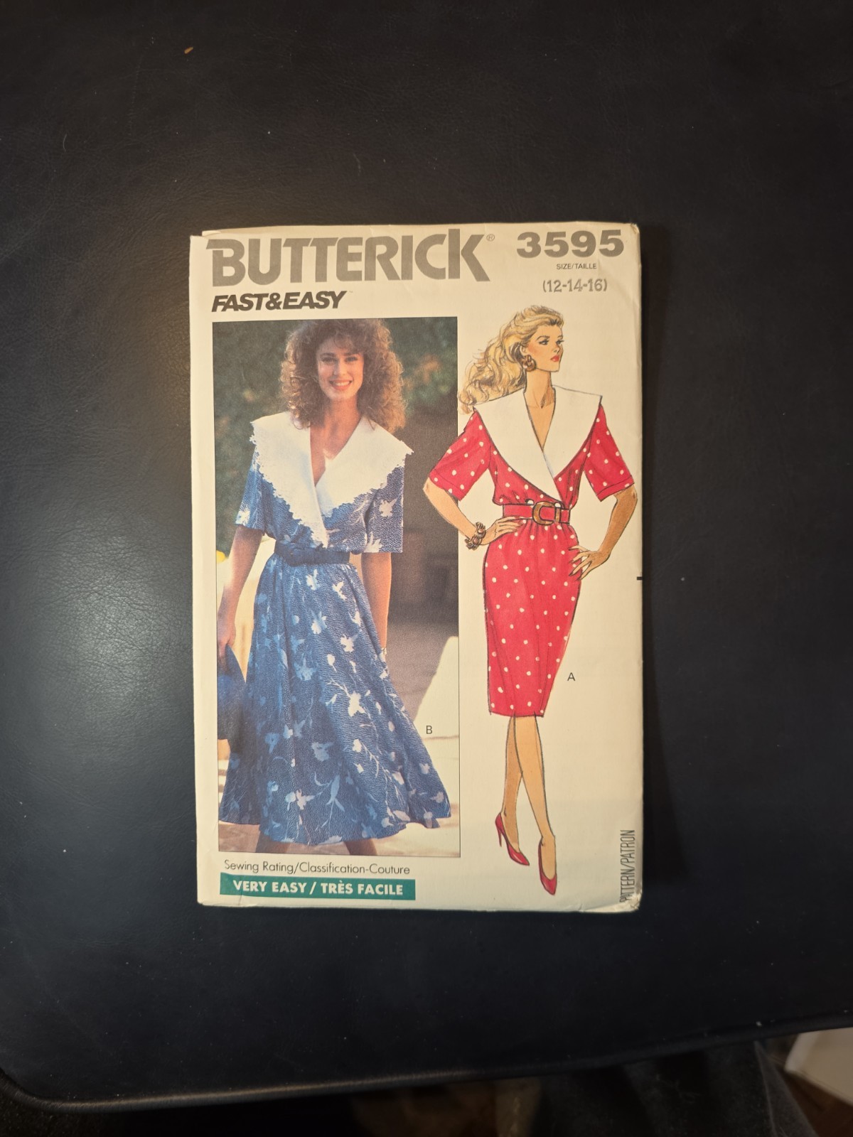 Vintage Butterick 3595 Dress Sewing Pattern Sz 12-16 Uncut Fast & Easy 1980s Vintage Butterick 3595 Dress Sewing Pattern Sz 12-16 Uncut Fast & Easy 1980s