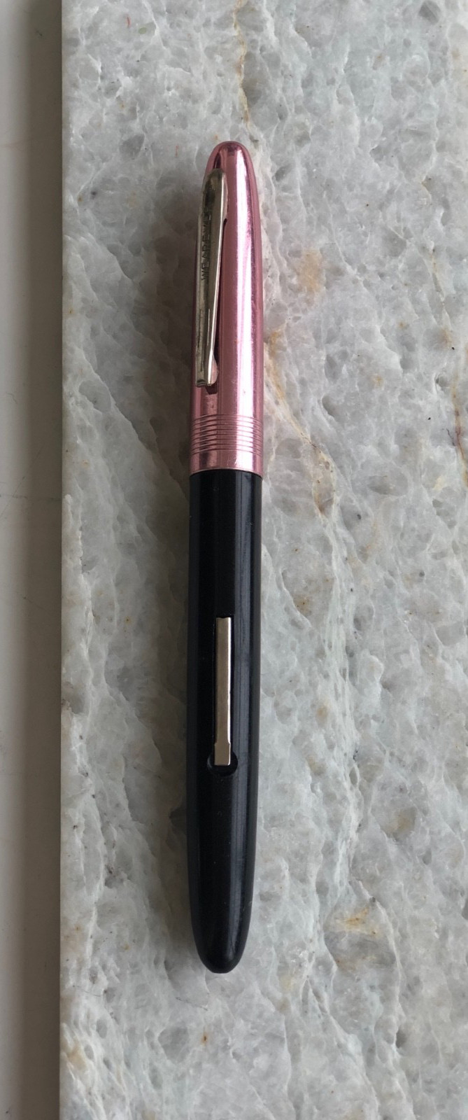 Vintage Wearever Fountain Pen Lever Fill Black & Rose-Gold XF Steel Nib Working Vintage Wearever Fountain Pen Lever Fill Black & Rose-Gold XF Steel Nib Working