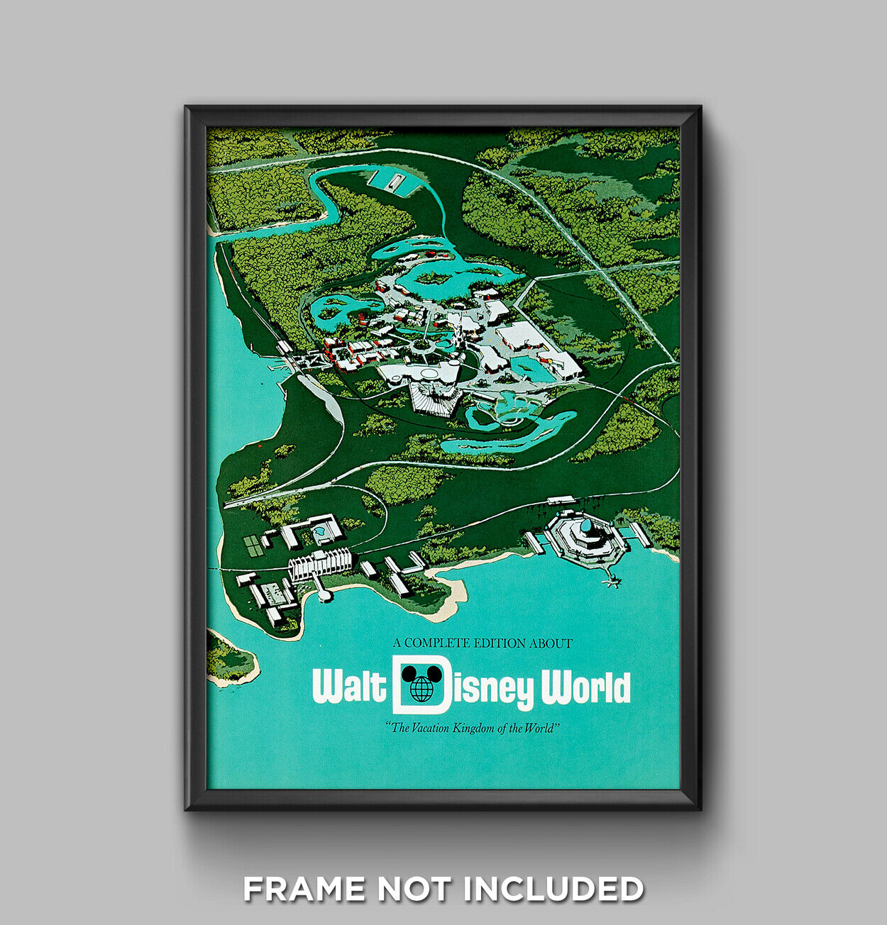 Walt Disney World Magic Kingdom Map Print Poster 1971 Press Kit Art Decor 3287