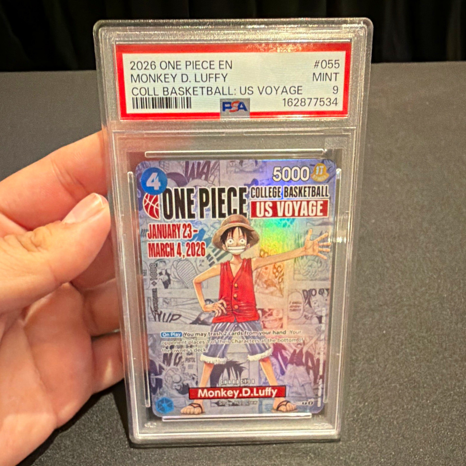 One Piece Monkey.D.Luffy 2026 Promo College Basketball: US Voyage #055 PSA 9