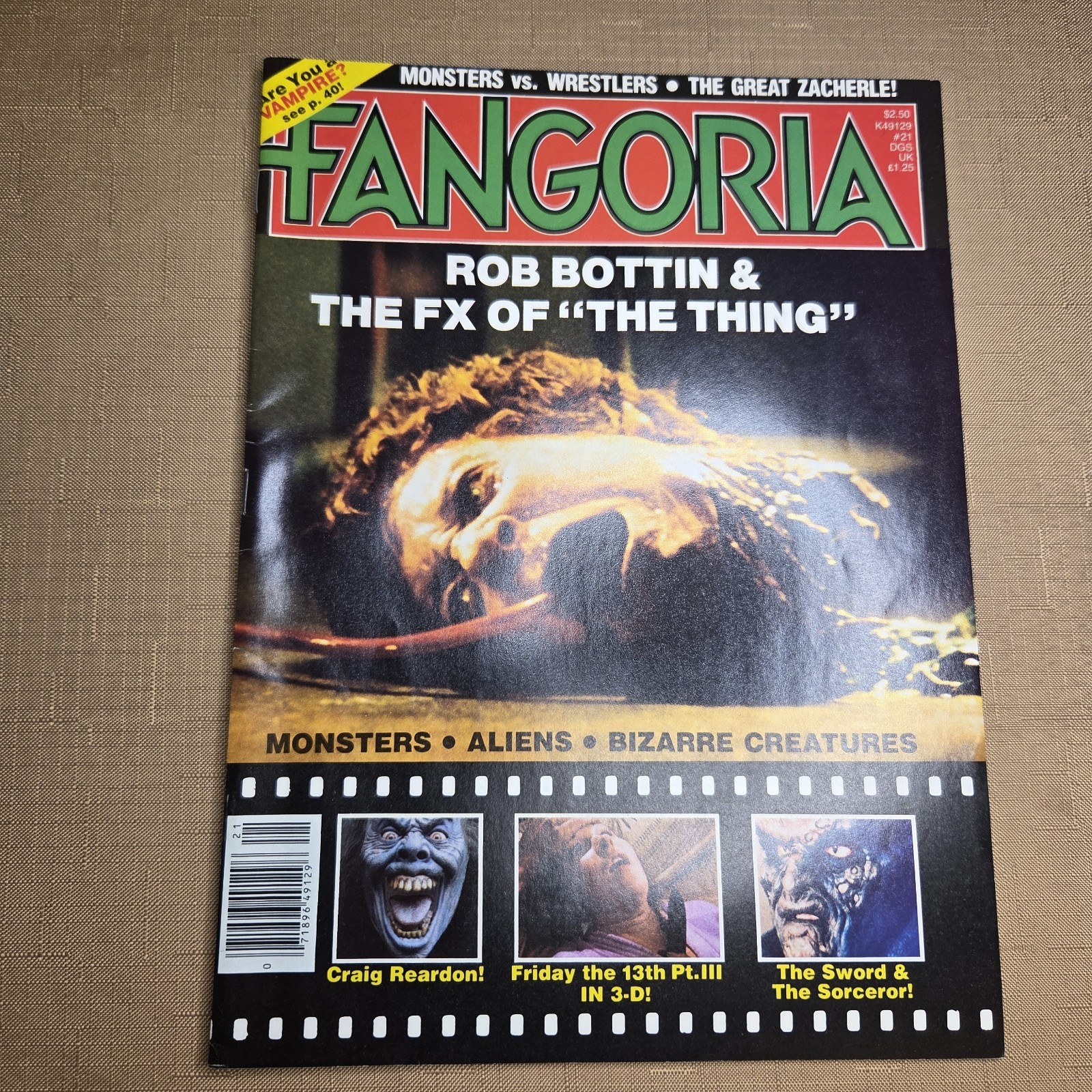 FANGORIA #21 (1982)-The Thing Cover - R.Bottin FX - Friday the 13th Pt3 UNGRADED FANGORIA #21 (1982)-The Thing Cover - R.Bottin FX - Friday the 13th Pt3 UNGRADED