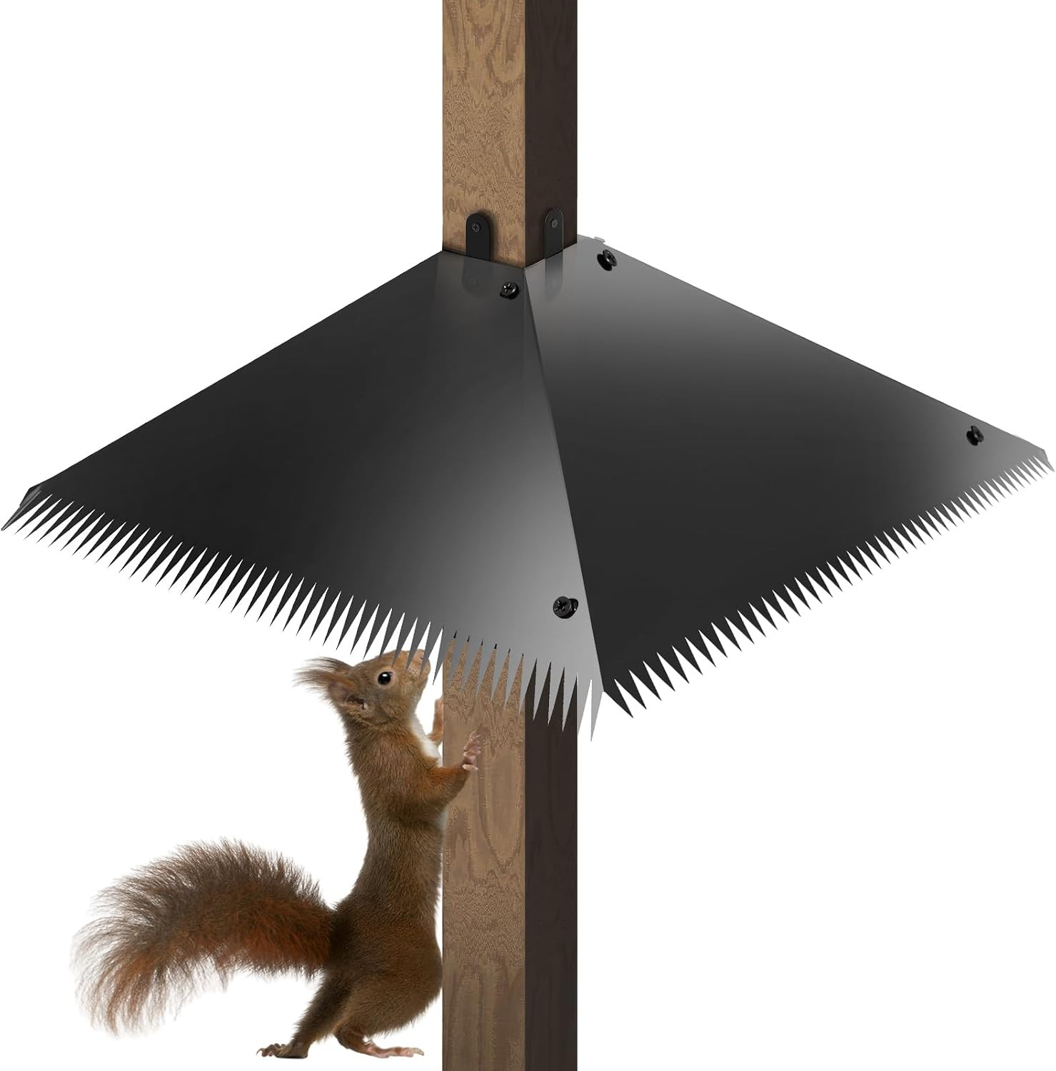 Metal Squirrel Baffles with Spikes - Galvanized Steel Squirrel Guards for 4x4 Po Metal Squirrel Baffles with Spikes - Galvanized Steel Squirrel Guards for 4x4 Po