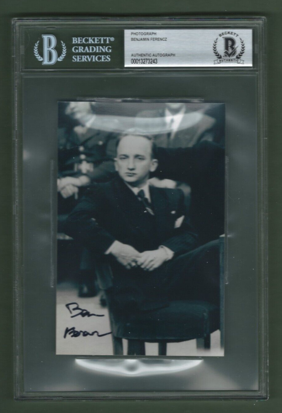 Ben Ferencz Autographed WW2 Nuremberg Trials Prosecutor Beckett BAS Certified