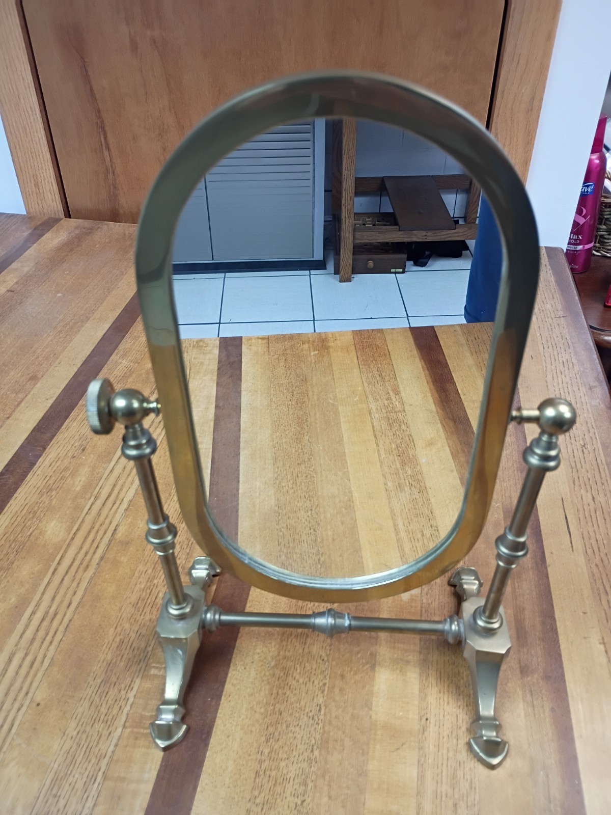 vintage brass table top tilting vanity or shaving mirror vintage brass table top tilting vanity or shaving mirror