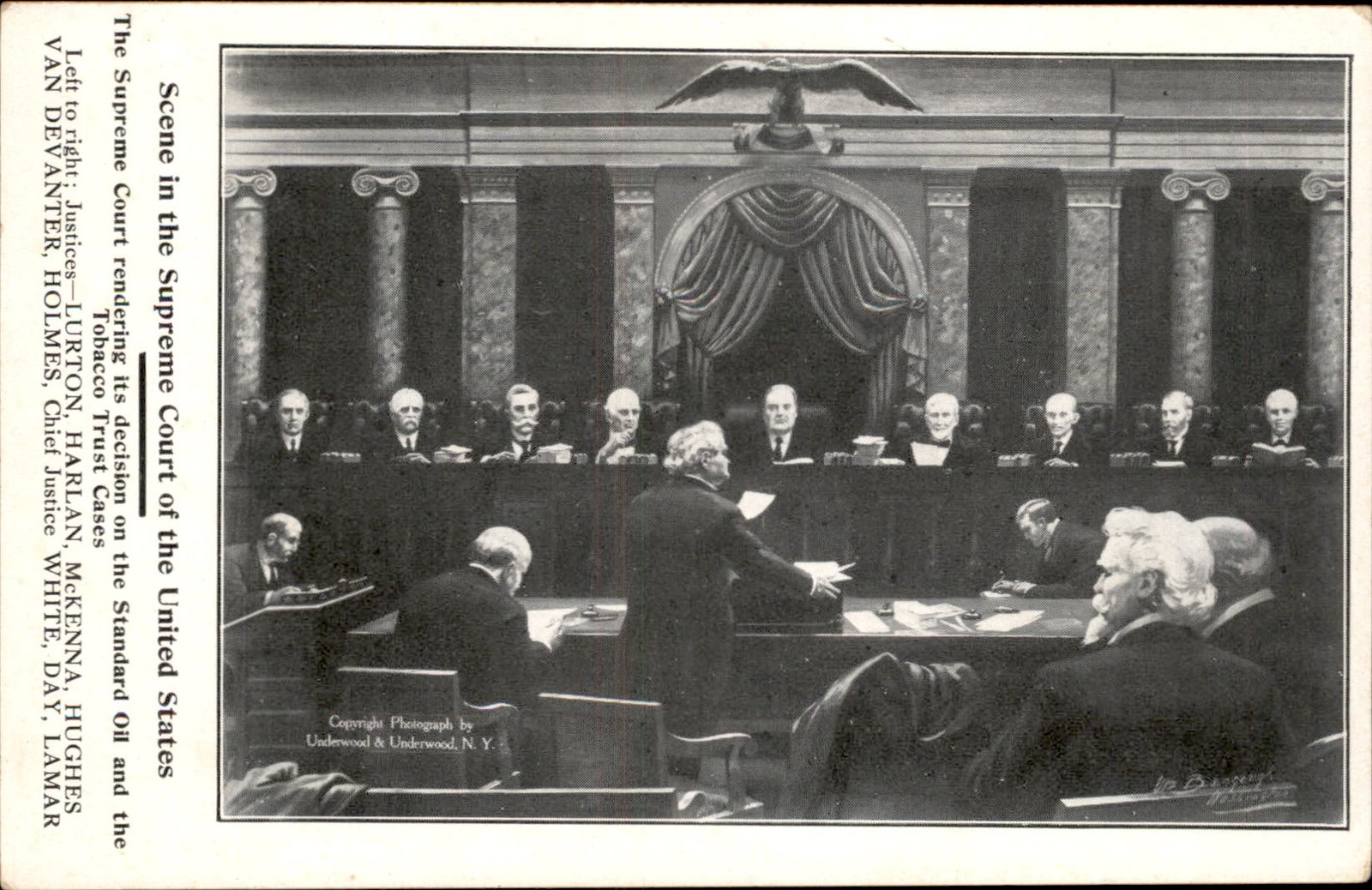 Supreme Court Justices Standard Oil & Tobacco Cases c1910 Postcard bhn Supreme Court Justices Standard Oil & Tobacco Cases c1910 Postcard bhn
