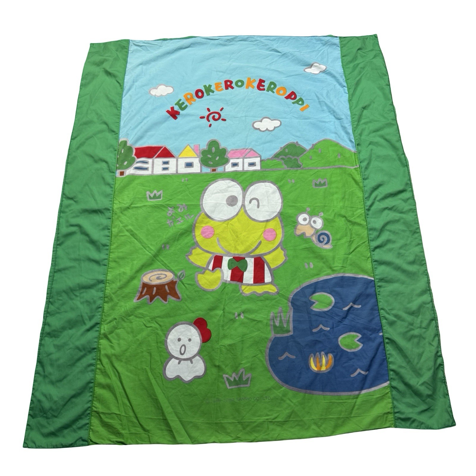RARE Vintage Kero Kero Keroppi Sanrio Japan Green Duvet Cover Full Size 46 x 58 RARE Vintage Kero Kero Keroppi Sanrio Japan Green Duvet Cover Full Size 46 x 58