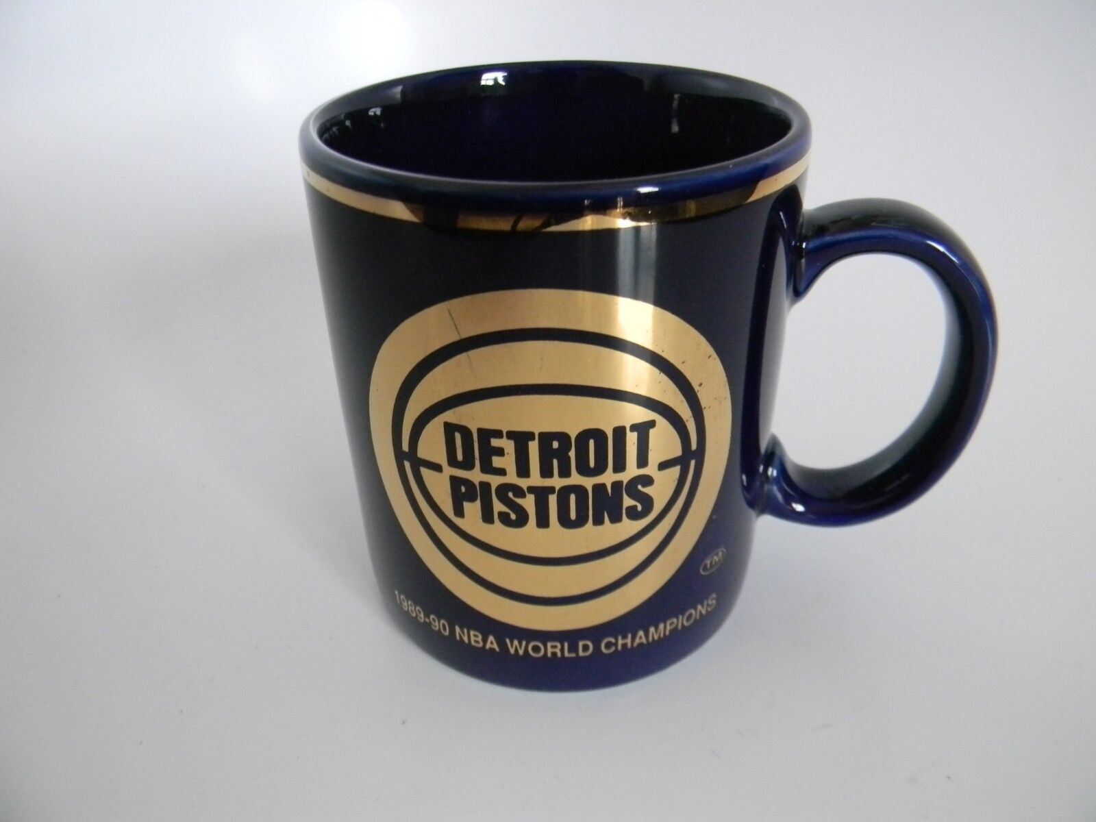 Vintage Detroit Pistons Blue\\Gold Rim 1989-1990 NBA World Champions Coffee Cup