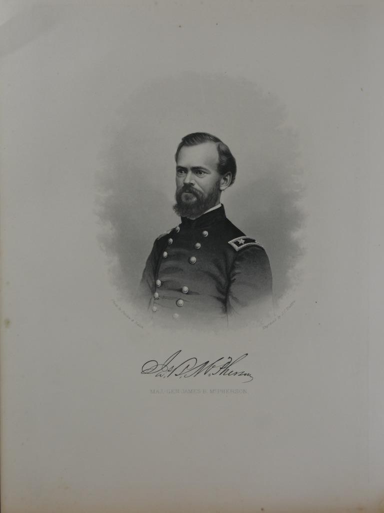 Antique United States Civil War General James McPherson Art 1878