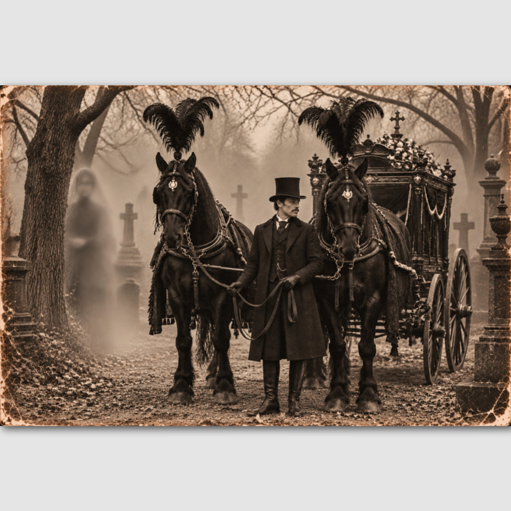 Creepy Funeral Ghost Haunted Photo Print Victorian Vintage Spirit Photograph 54