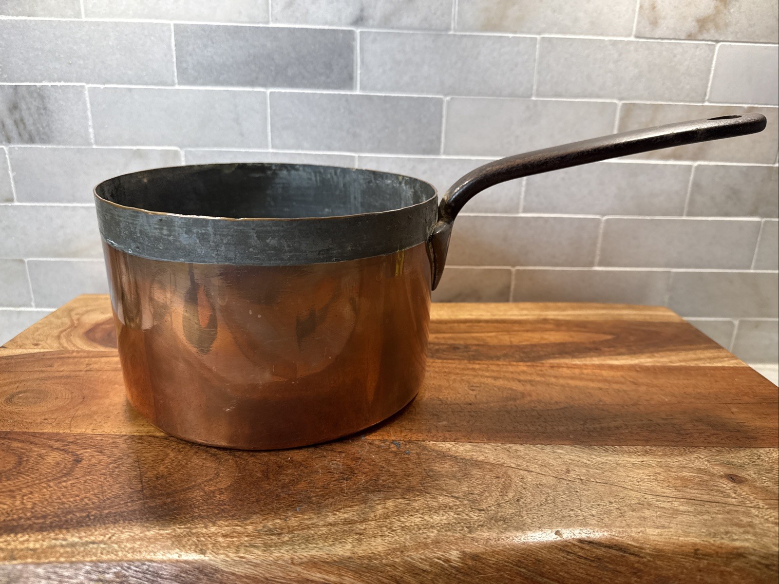 Benham & Froud English Copper Cookware Large Pan with Stamp 7.5” 3 Quarts Benham & Froud English Copper Cookware Large Pan with Stamp 7.5” 3 Quarts