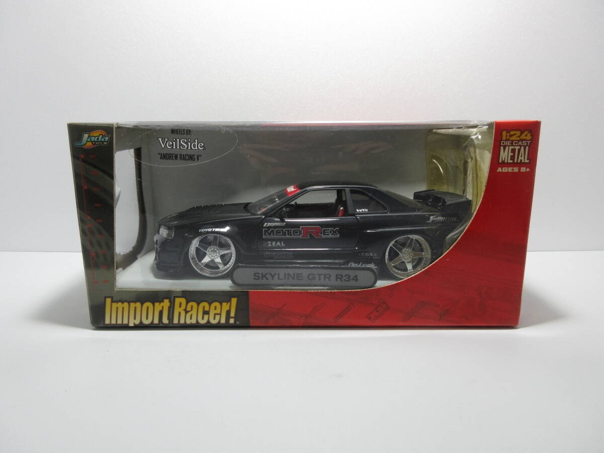 1/24 jadaTOYS Import Racer Nissan Skyline GT-R R34 Custom Model Mini Car Black