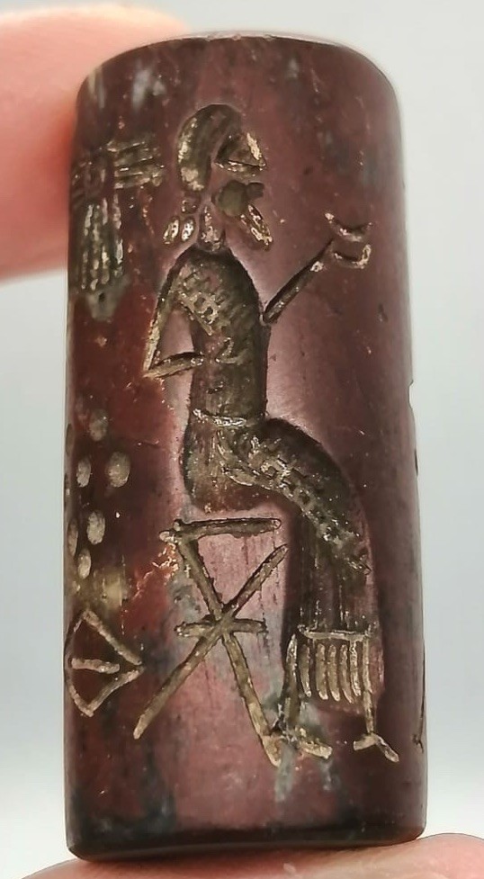 Roman Old Near Eastern Seal Bead Carved Mythology Scene Jewelry Bead Roman Old Near Eastern Seal Bead Carved Mythology Scene Jewelry Bead
