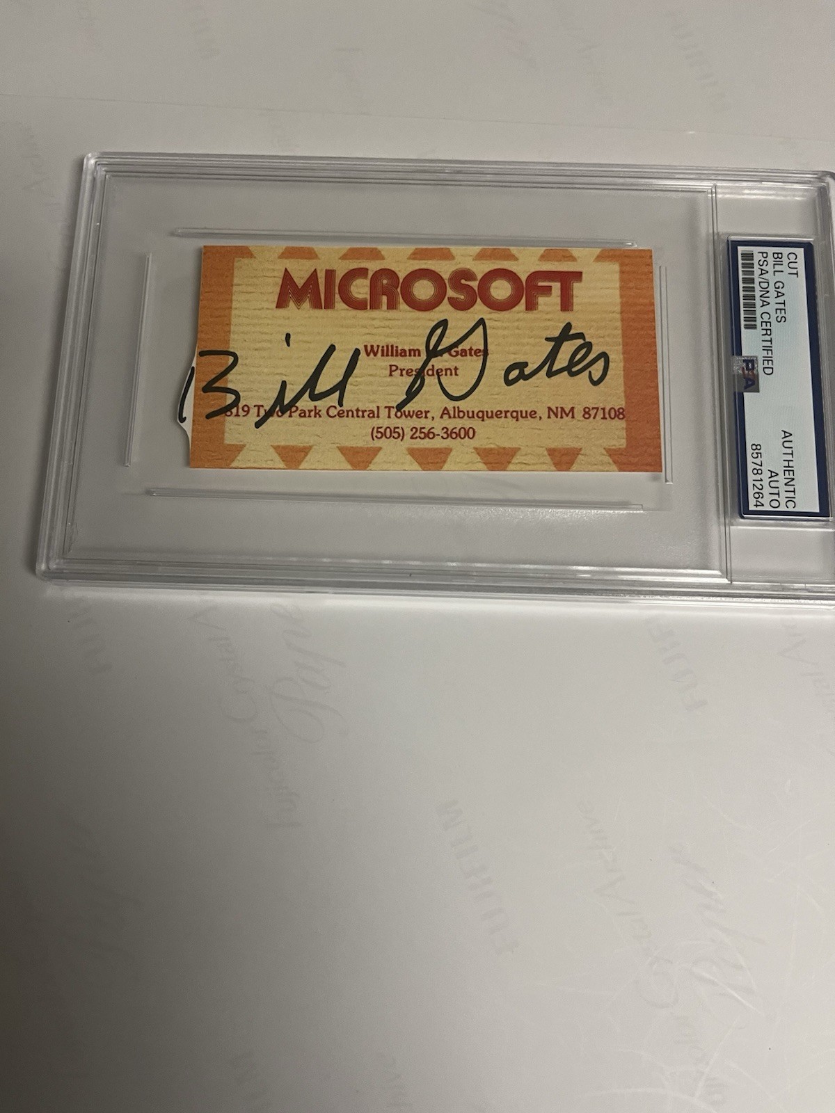 Autographed Bill Gates Business Card Cut PSA Signed Auto Microsoft Founder Autographed Bill Gates Business Card Cut PSA Signed Auto Microsoft Founder