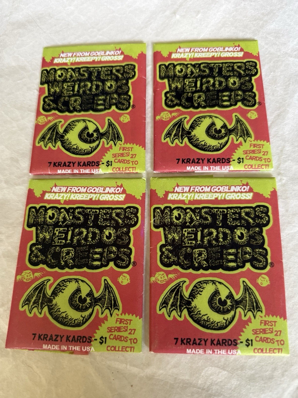 4 unopened MONSTERS WEIRDOS & CREEPS Goblinko-Sean P. Äaberg Collector Cards 4 unopened MONSTERS WEIRDOS & CREEPS Goblinko-Sean P. Äaberg Collector Cards