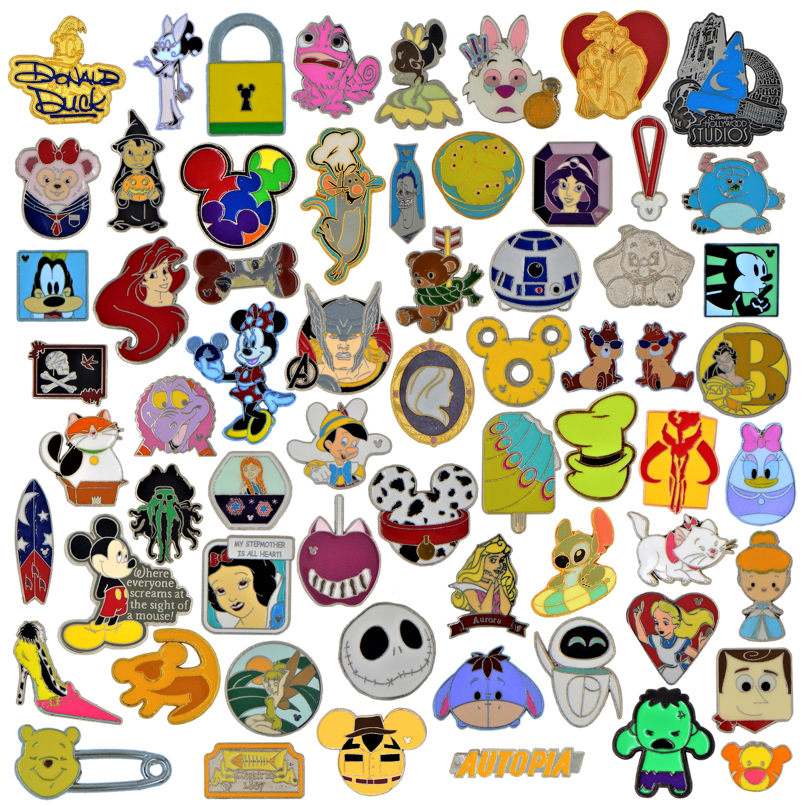 100 Assorted Disney Park Pin Trading Lot Authentic Brand New Pins No Duplicates