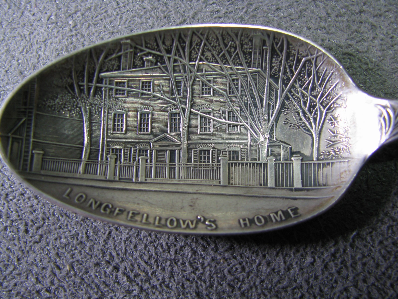 Excellent Sterling Silver Henry Wadsworth Longfellow Home Souvenir Coffee Spoon Excellent Sterling Silver Henry Wadsworth Longfellow Home Souvenir Coffee Spoon