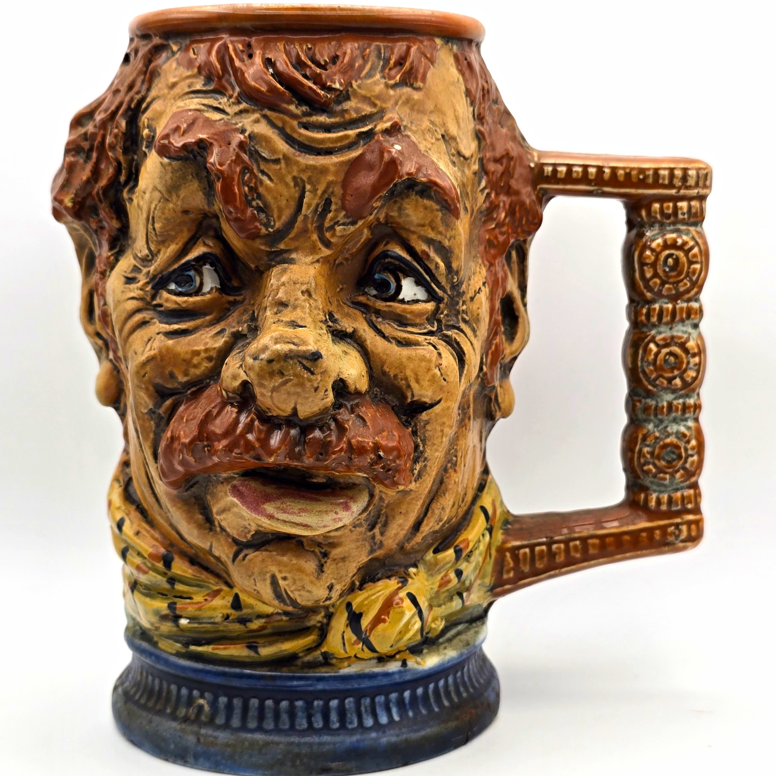 Vintage 1970s Made in Italy Figural Man Face Character Mug 1 Pint Ceramic Vintage 1970s Made in Italy Figural Man Face Character Mug 1 Pint Ceramic