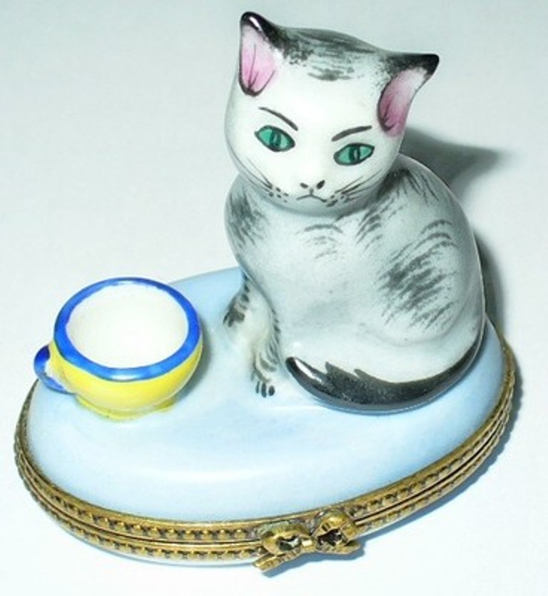 LIMOGES FRANCE BOX ~ CAT & CUP OF MILK & MOUSE ~ KITTEN ~ KITTY ~ DECOR MAIN LIMOGES FRANCE BOX ~ CAT & CUP OF MILK & MOUSE ~ KITTEN ~ KITTY ~ DECOR MAIN