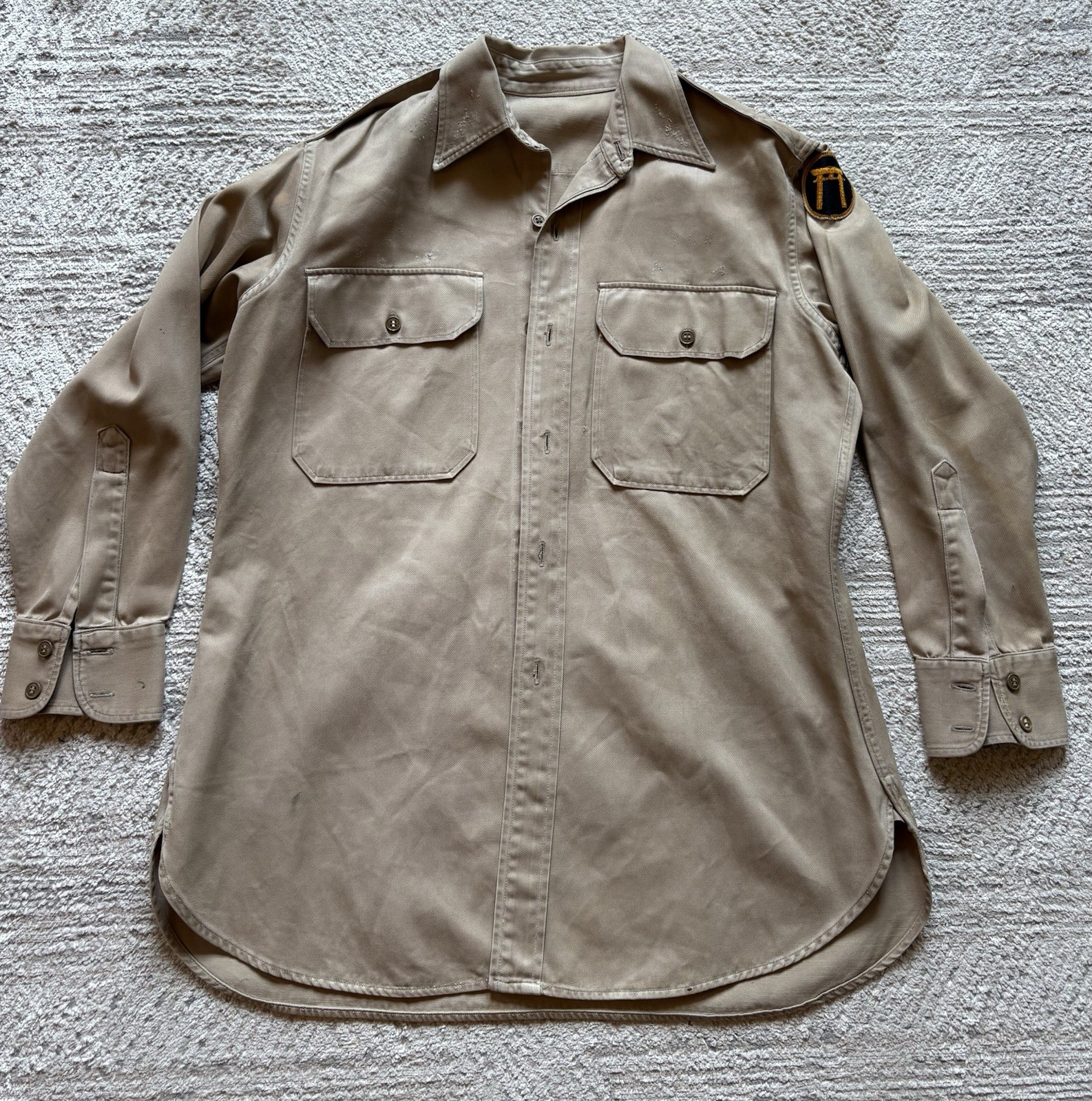 Vintage US Army Ryukyus Command Shirt Khaki Okinawa Japan WWII Era 14.5 Neck Vintage US Army Ryukyus Command Shirt Khaki Okinawa Japan WWII Era 14.5 Neck